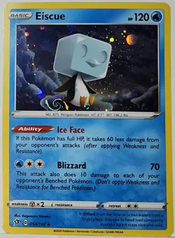 HD Fart Swirl 🌀 Eiscue 054/192 Cosmos Holo Rare Pokemon TCG Promo - Image 1