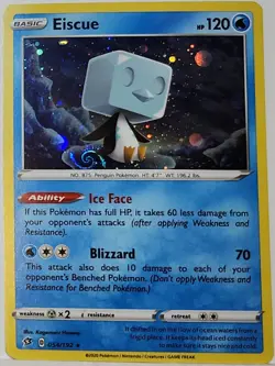HD Fart Swirl 🌀 Eiscue 054/192 Cosmos Holo Rare Pokemon TCG Promo - Image 3