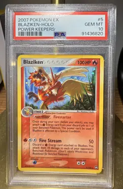 Pokemon Blaziken EX Power Keepers Holo Swirl PSA 10 LOW POP 72 Low Gem Rate 15% - Image 1