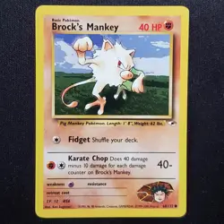 Brock's Mankey 68/132 Unlimited Common Gym Heroes Pokemon Lightly Played - Image 1