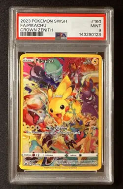 PSA 9 Pikachu Crown Zenith 160/159 Secret Rare Pokemon TCG - Image 1