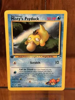 Pokemon - Misty's Psyduck 054/132 Gym Heroes Regular LP - Image 1