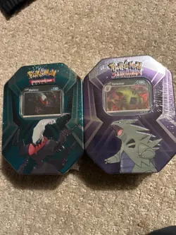 Pokemon Darkrai and Tyranitar Tins (2 tins sealed with packs) - Image 1