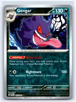 Gengar 057/091 Uncommon Paldean Fates Pokemon Reverse Holo Lightly Played - Image 1