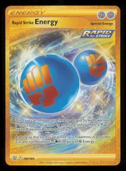 Rapid Strike Energy 182/163 Secret Rare Battle Styles Pokemon Near Mint - Image 1