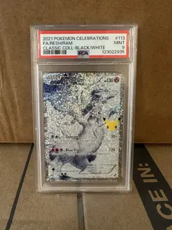 Pokemon TCG Celebrations Classic Collection Reshiram 113/114 Full Art Holo PSA 9 - Image 1