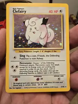1999 Pokemon CLEFAIRY 5/102 Base Set Rare Holo - Image 1