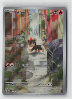 Litleo 139/132 Illustration Rare Mega Evolution Pokemon Holo Near Mint - Image 1