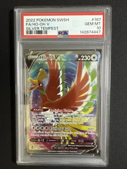 PSA 10 Ho-Oh V 187/195 Silver Tempest Ultra Rare Full Art Holo Pokemon GEM MINT - Image 1