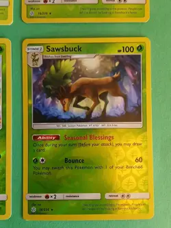 Pokemon Cosmic Eclipse Deerling 15/236 Reverse Holo Sawsbuck 16/236 Holo - Image 5