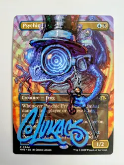 MTG ALTERED Psychic Frog by ORIGINAL ARTIST CHUCK LUKACS - Image 1