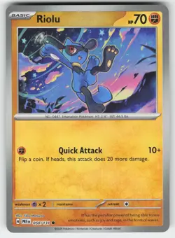 Riolu (Master Ball Pattern) 050/131 Common Prismatic Evolutions Pokemon NM - Image 1