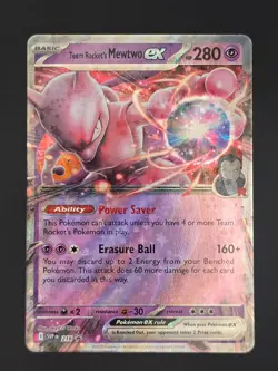 Team Rocket's Mewtwo ex 205 Holo Promo Scarlet & Violet Promo Pokemon Holo NM - Image 1