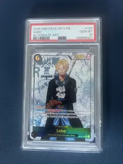 2025 ONE PIECE OP13 120 CARRYING ON HIS WILL SABO SEC ALT ART PARALLEL PSA 10 - Image 1