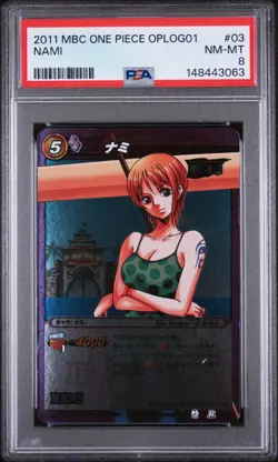 2011 MIRACLE BATTLE CARDDASS ONE PIECE LOG SELECTION OPLOG01 #03 NAMI PSA 8 - Image 1