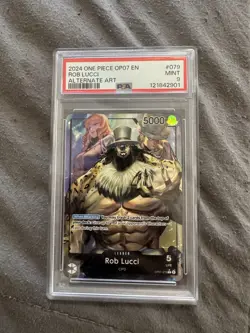 One Piece Card Rob Lucci Alt Art OP07-079 500 Years in the Future PSA 9 - Image 1