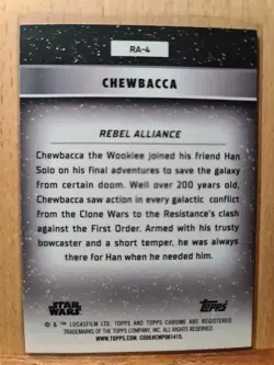 Chewbacca #RA-4 Rebel Alliance 2024 Topps Star Wars Chrome K0131A - Image 2