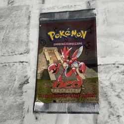 Rare Vintage Pokemon Card TCG Neo Discovery Booster Pack Open/EMPTY Scizor Vtg - Image 1