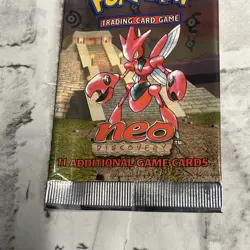 Rare Vintage Pokemon Card TCG Neo Discovery Booster Pack Open/EMPTY Scizor Vtg - Image 3