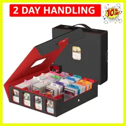Card Storage Box 3200+ MTG Deck Box with 30 Colorful Divider, 4 Row Commander... - Image 1
