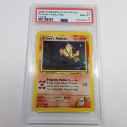 2000 PSA 8 NM MT - Pokemon Gym Heroes Blaine's Moltres 1/132 Holo Card #60955B - Image 1