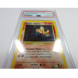 2000 PSA 8 NM MT - Pokemon Gym Heroes Blaine's Moltres 1/132 Holo Card #60955B - Image 2