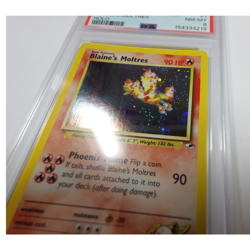 2000 PSA 8 NM MT - Pokemon Gym Heroes Blaine's Moltres 1/132 Holo Card #60955B - Image 3