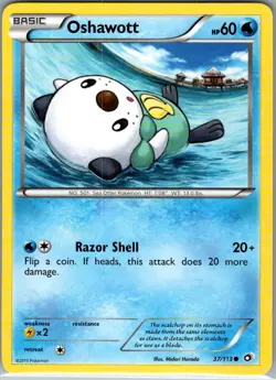 Oshawott 37/113 Non Holo Legendary Treasures - Pokemon Card - NM - Image 1