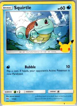 Squirtle - 17/25 Non Holo McDonald's 25th Anniversary Promos - Pokemon Card - NM - Image 1