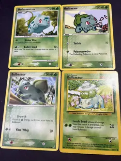 Lot Of 4 VINTAGE Pokemon TCG Bulbasaur Cards Including Base Set - Image 1