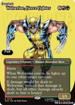 (Preorder) Wolverine, Fierce Fighter (Borderless) [MSH - 378]NMFoil - Image 1