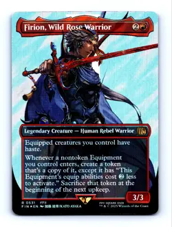 2025 MTG Final Fantasy Firion, Wild Rose Warrior (Borderless Surge Foil) #0531 - Image 1