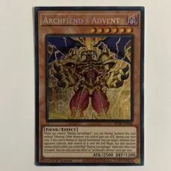 Yugioh Tcg Archfiend's Advent BLTR-EN046 Secret Rare 1st Edition NM Single - Image 1