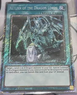 YUGIOH RA03-EN060 Return of the Dragon Lords Platinum Secret Rare 1st Edition NM - Image 1