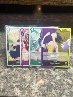 One Piece Nico Robin 4 Card Lot (op09-062, Op09-033, Op09-071, Japanese Op10-089 - Image 1