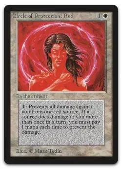 Circle of Protection: Red (NM) Beta Edition LEB Magic MTG - Image 1