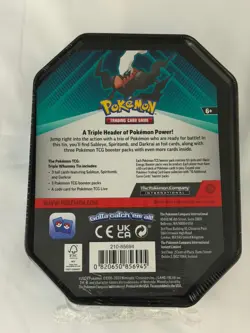 Pokemon Triple Whammy Tin Darkrai Sableye Spiritomb Sealed Metal Tin 6+ - Image 2