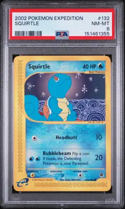 2002 POKEMON EXPEDITION #132 SQUIRTLE PSA 8 - Image 1
