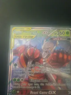 Pokemon TCG Pheromosa & Buzzwole GX Card 1/214 Unbroken Bonds Tag Team (Nm) - Image 3