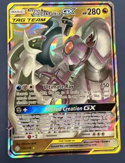 Arceus & Dialga & Palkia GX 156/236 Sm-Cosmic Eclipse Holo Rare Pokemon Card LP - Image 1