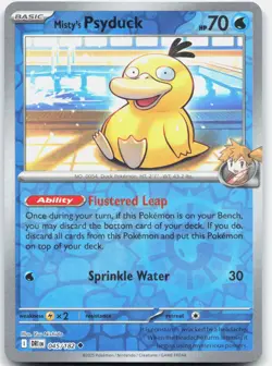 Misty's Psyduck 045/182 Uncommon Destined Rivals Pokemon Reverse Holo Near Mint - Image 1