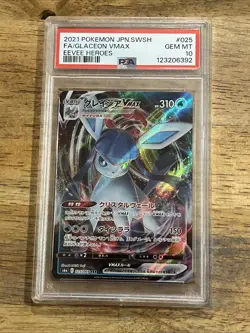 GRADED PSA 10 2021 Pokemon JPN.SWSH FA/Glaceon VMax Eevee Heroes #025 - Image 1