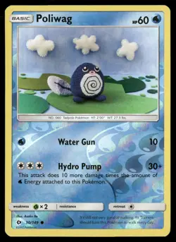 Poliwag 30/149 Common SM Base Set Pokemon Reverse Holo NM/M - Image 1