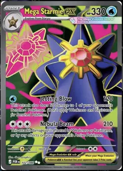 Pokemon TCG Mega Starmie EX Ultra Rare Full Art Holo Portuguese 102/088 - Image 1