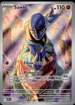 Sawk 130/086 Holo - Pokemon SV: White Flare - NM - Image 1