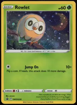 Rowlet SWSH220 (Cosmo Holo) NM MCAP Promo Holo Pokemon - Image 1