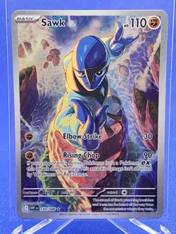 ENGLISH Pokemon TCG - Sawk - 130/086 - Illustration Rare - SV: White Flare - Image 1