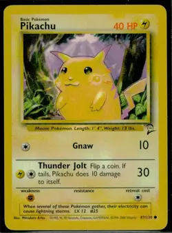 Pokemon TCG Base Set 2 Pikachu LP - Image 1