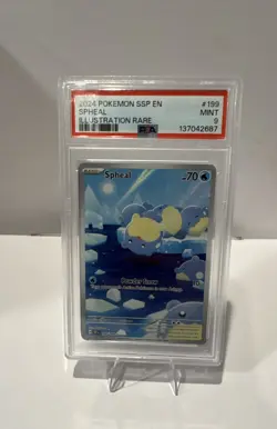 PSA 9 Mint Spheal 199/191 SV08: Surging Sparks Graded Pokemon Slab - Image 1