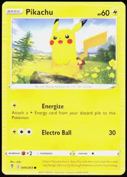 Pikachu 049/203 Common Evolving Skies Pokemon Near Mint - Image 1